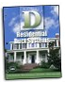 Two-story white house with columns and sign